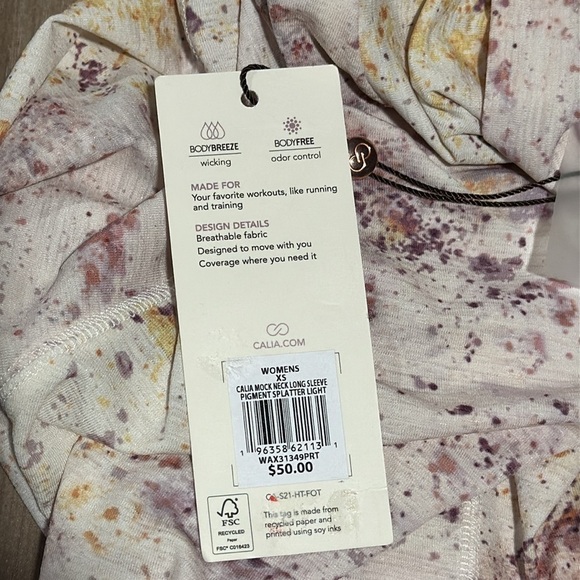 Calia By Carrie Underwood Mock Neck Top XS New - Picture 8 of 9